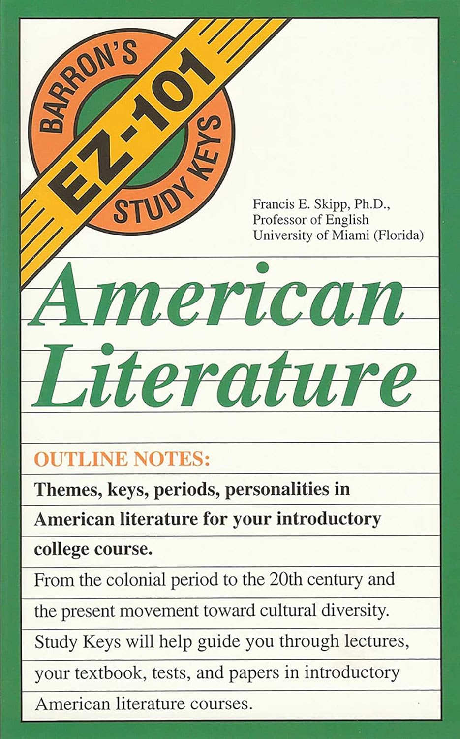 AMERICAN LITERATURE, FRANCIS E. SKIPP