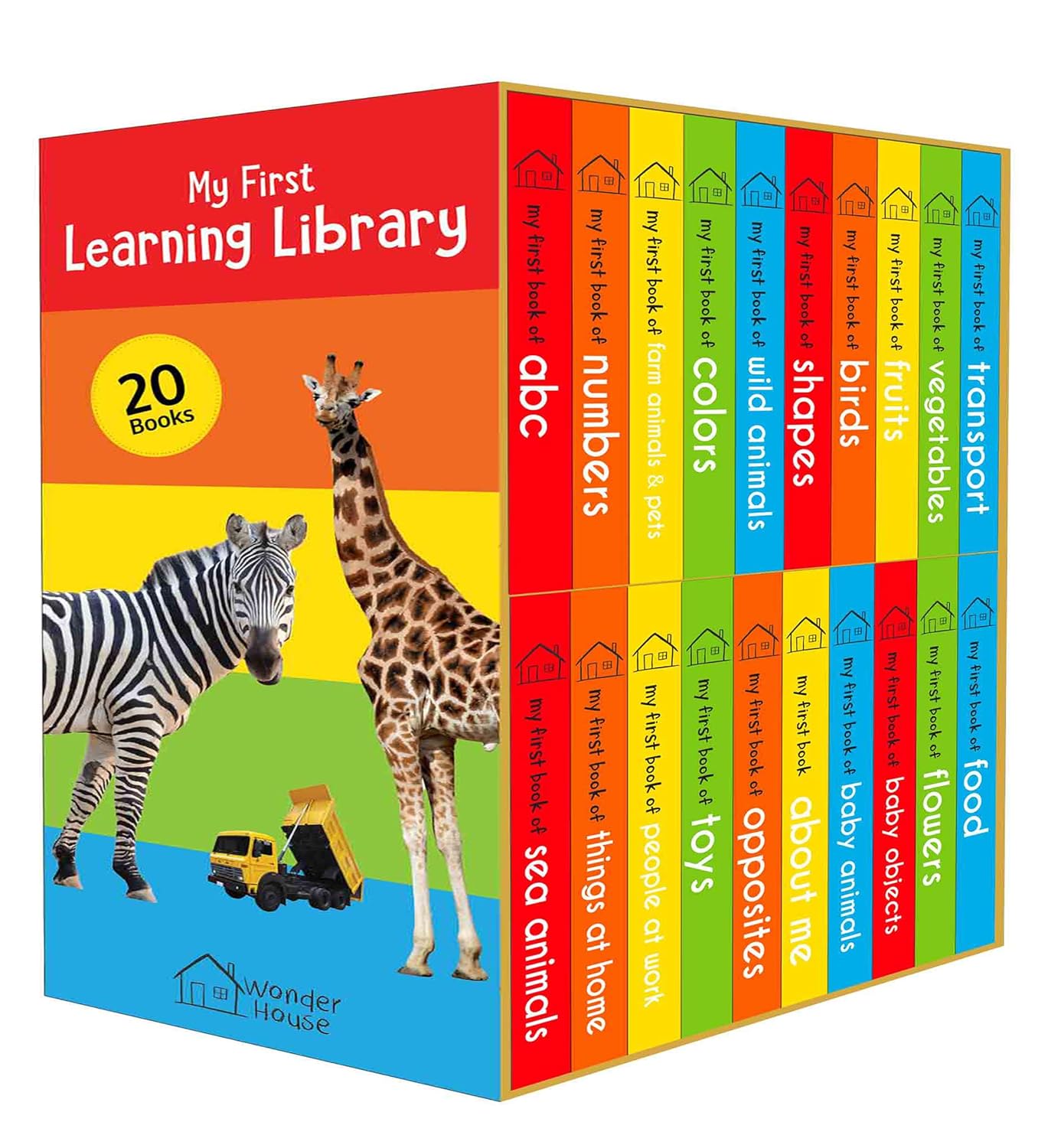My First Learning Library: Boxset of 20 Board Books for Kids (Vertical Design)