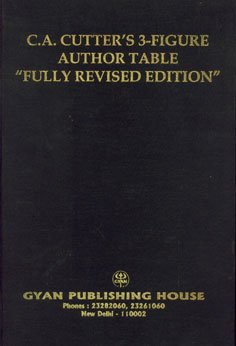 C.A. Cutter's 3-Figure Author Table "Fully Revised Edition"
