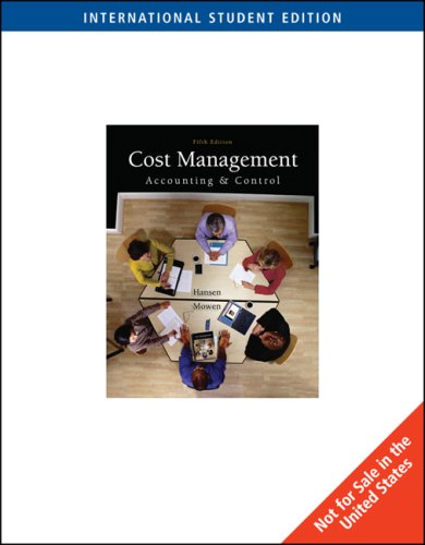 COST MANAGEMENT: ACCOUNTING AND CONTROL 5ED ISE (Hardcover 2005)