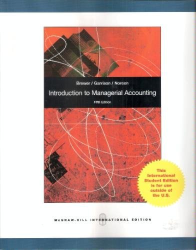 INTRODUCTION TO MANAGERIAL ACCOUNTING