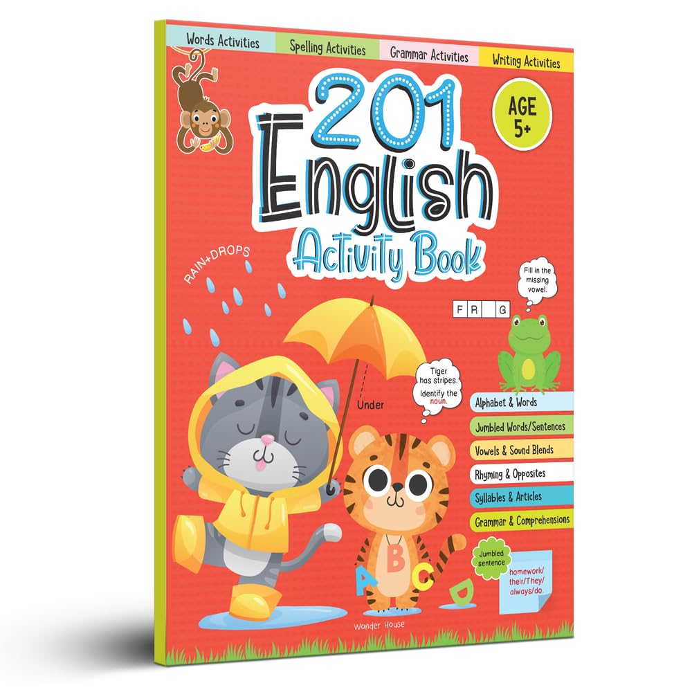 201 English Activity Book - Fun Activities and Grammar Exercises For Children: Alphabet & Words, Rhy