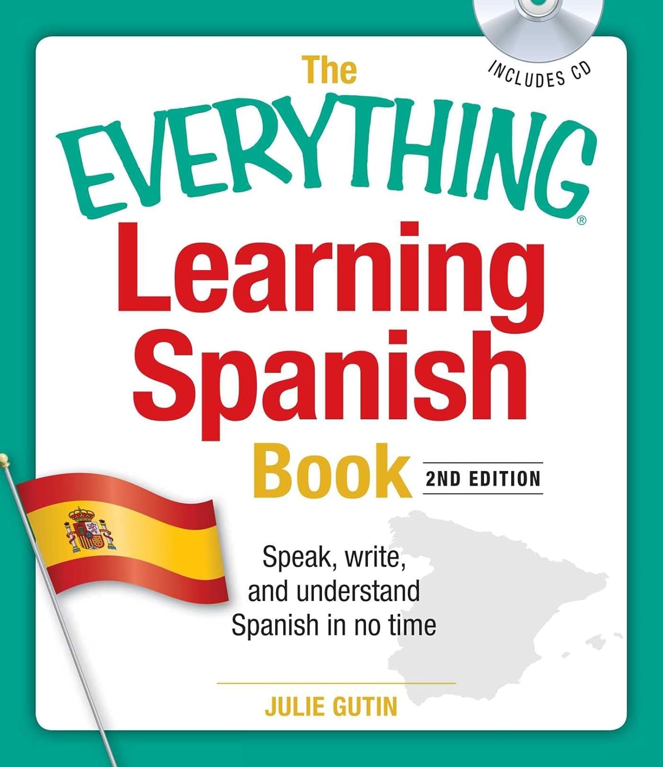 EVERYTHING  LEARNING SPANISH BOOK WITH CD, ADAMS MEDIA
