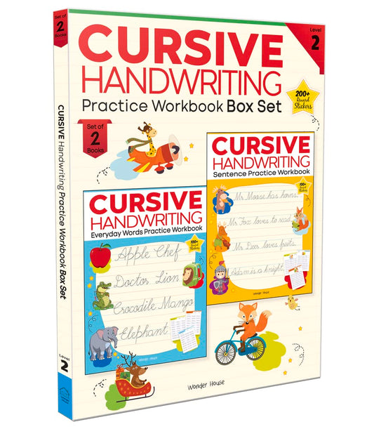 Cursive Handwriting - Everyday Letters and Sentences : Level 2 Practice Workbooks For Children (Set of 2 Books)
