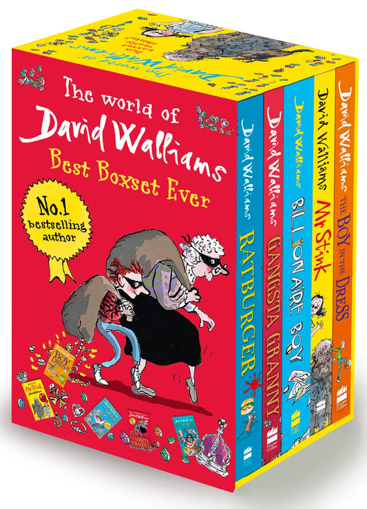 David Walliams Series 1 - Best Box Set Ever 5 Books Collection Set (Billionaire Boy, Mr Stink, The Boy in the Dress, Gansta Granny, Rat burger)