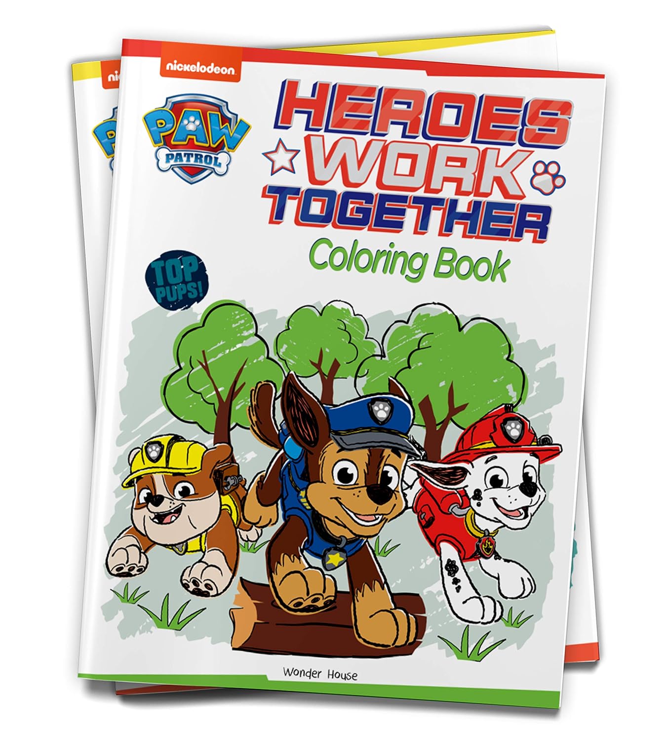 Heroes Work Together: Paw Patrol Coloring Book For Kids